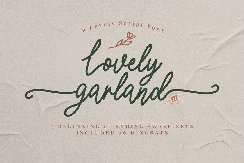 Lovely Garland Font sample