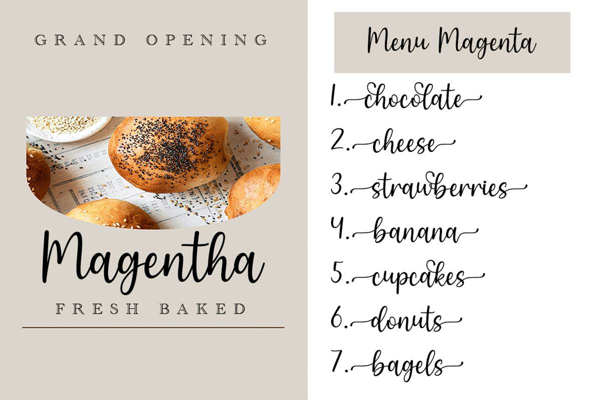 Magentha Font sample