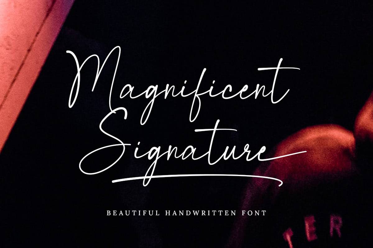 Magnificent Signature Font sample