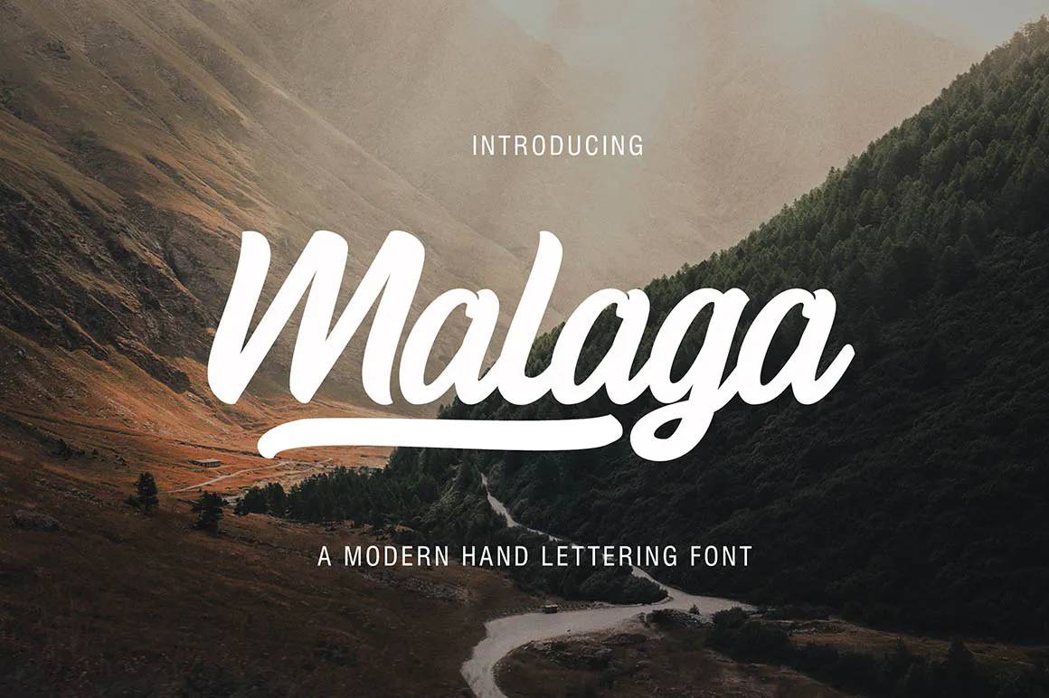 Malaga Modern Script Typeface sample