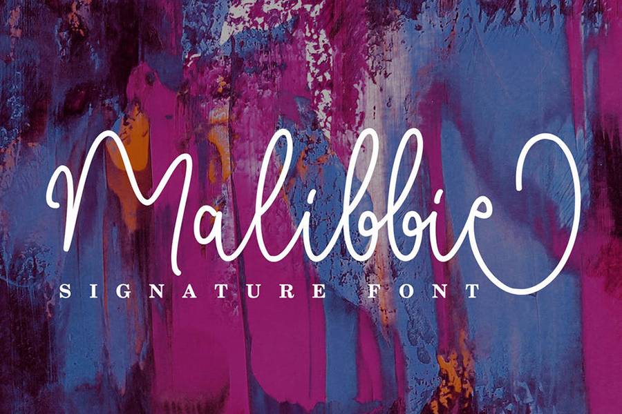 Malibbie Monoline Script sample
