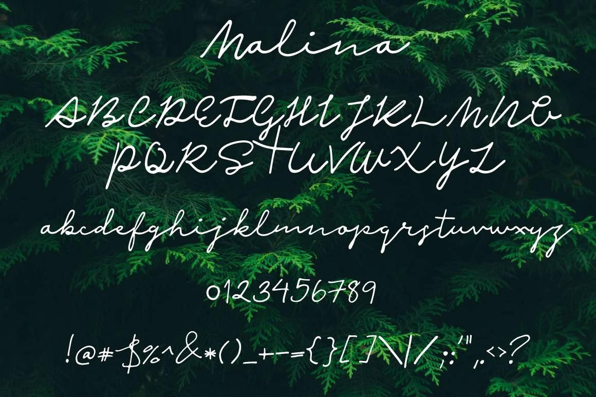 Malina Font sample