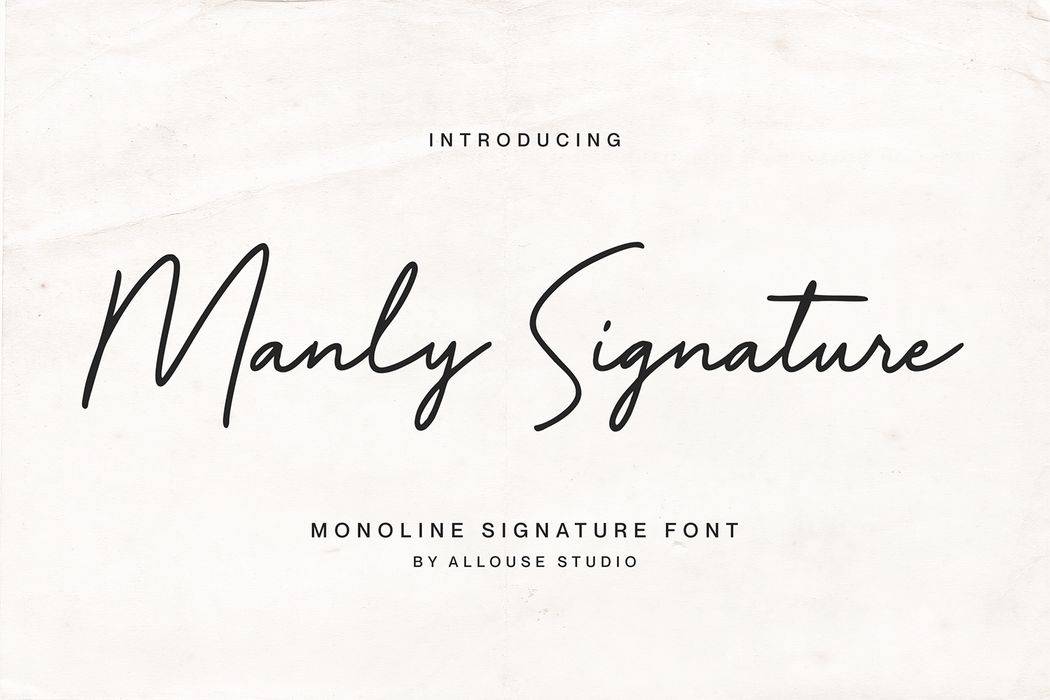 Manly Signature Font sample