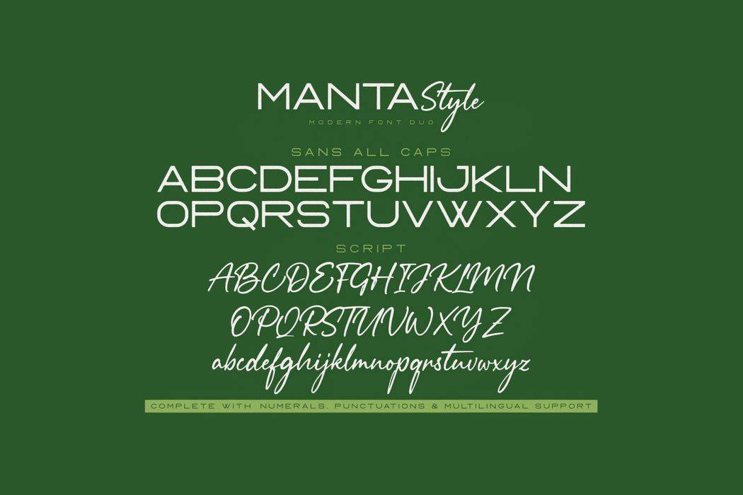 Manta Style Font sample