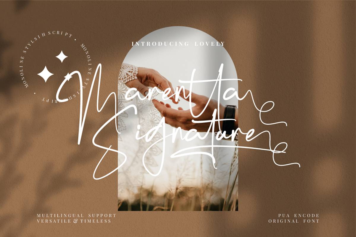 Marentta Signature Font sample