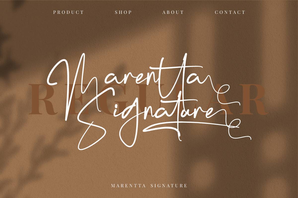 Marentta Signature Font sample