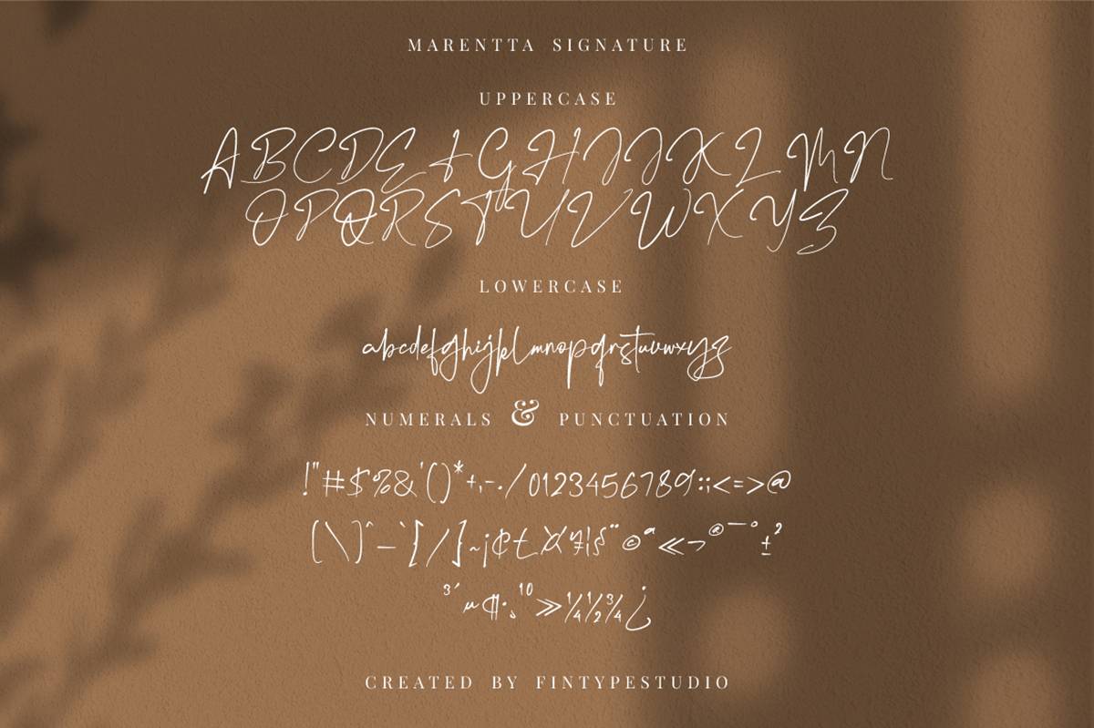Marentta Signature Font sample