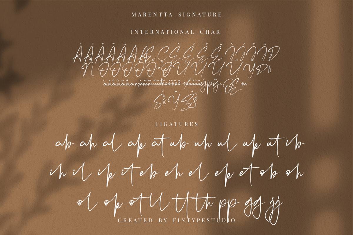 Marentta Signature Font sample