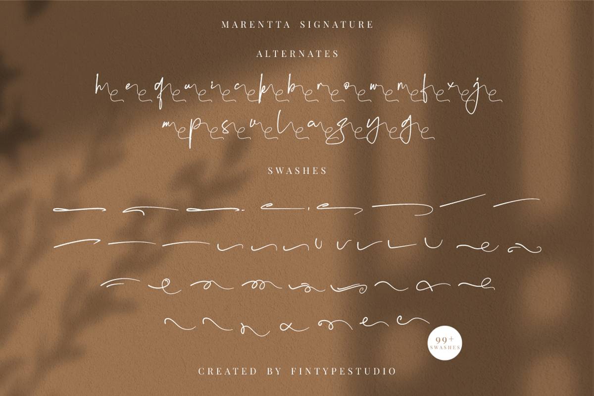 Marentta Signature Font sample