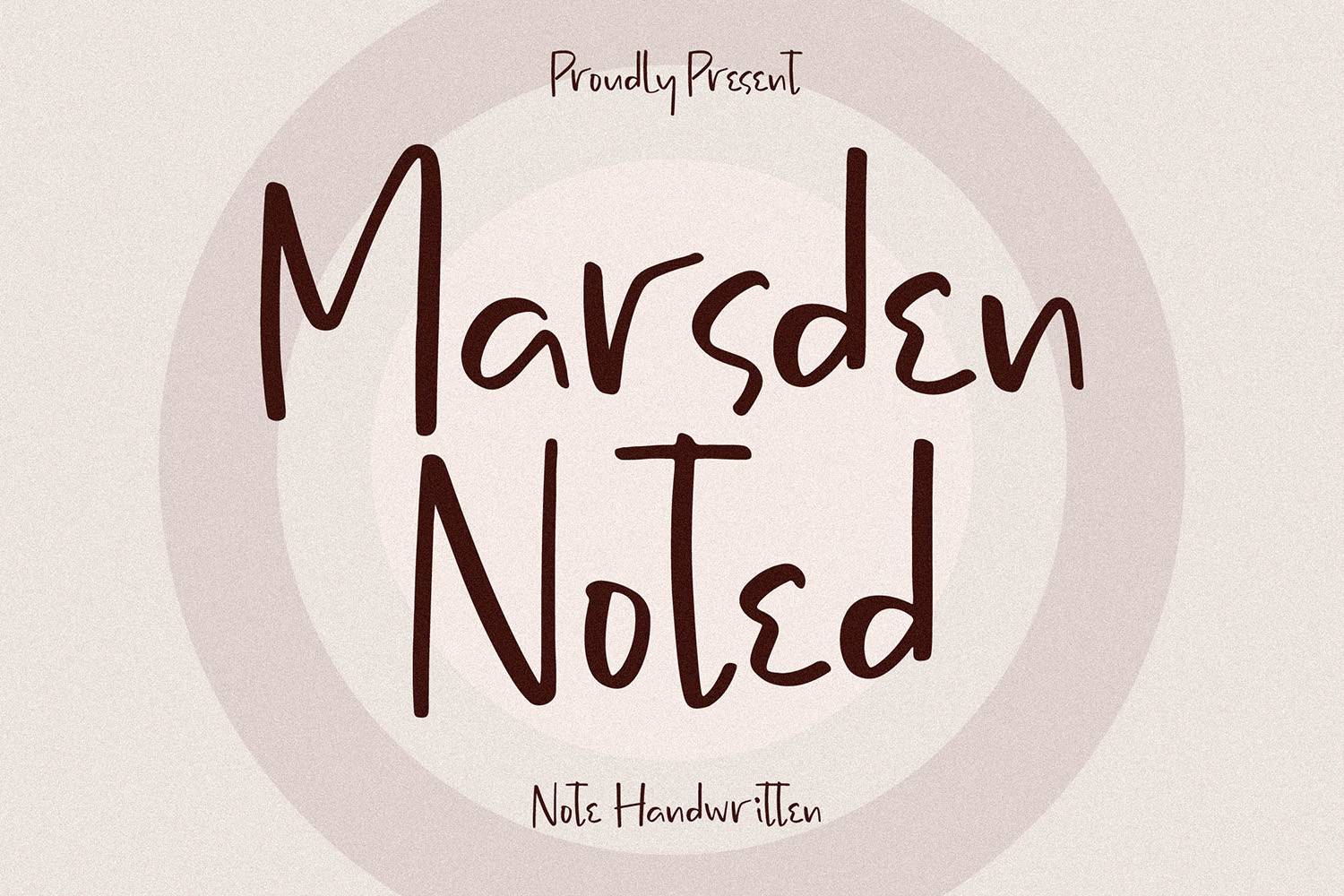 Marsden Noted Font sample