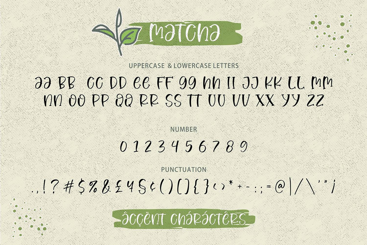 Matcha Font sample
