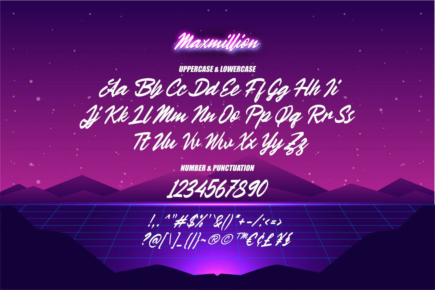 Maxmillion Font sample