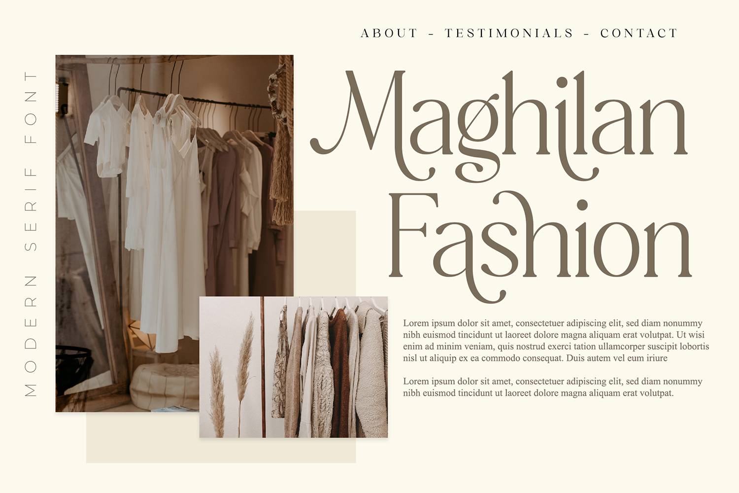 Meaglone Font sample