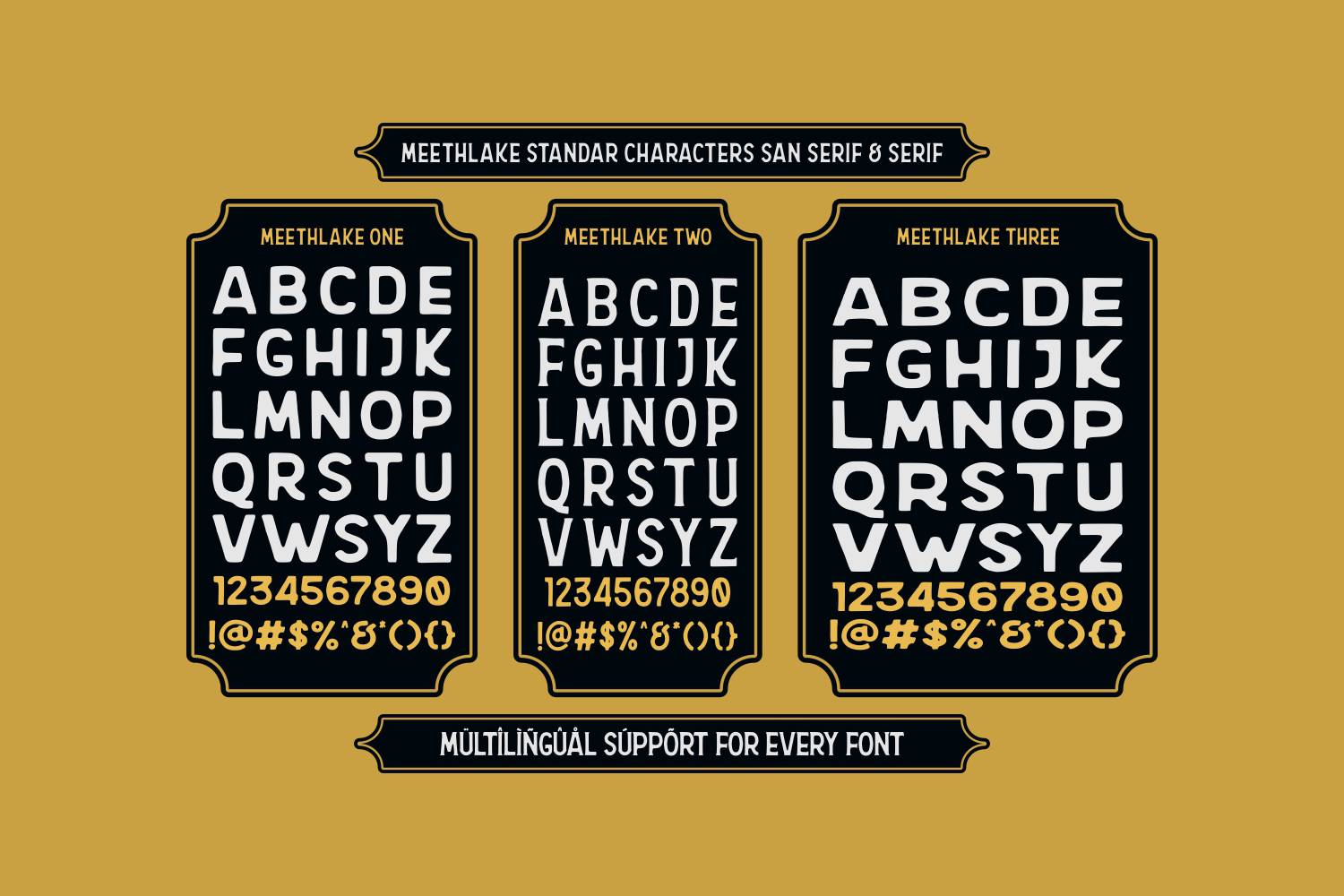 Meethlake Font sample
