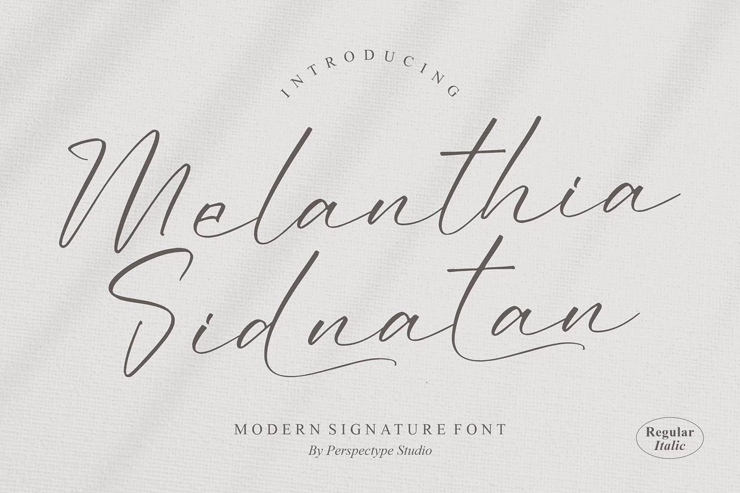 Melanthia Sidnatan Font sample