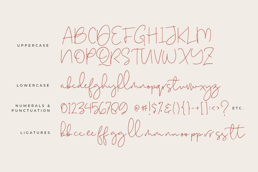 Melatti Handlettering Script sample