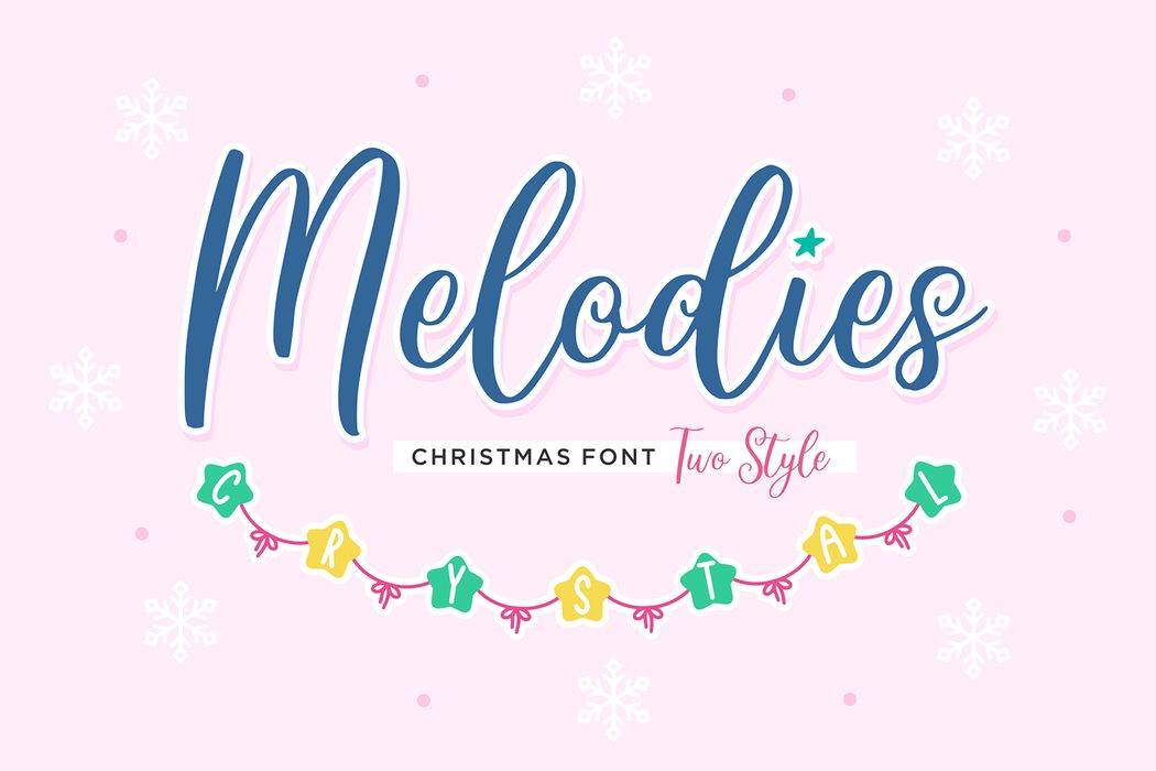 Melodies Crystal Font sample