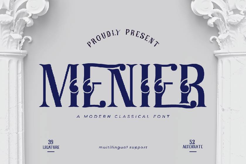 Menier Font sample