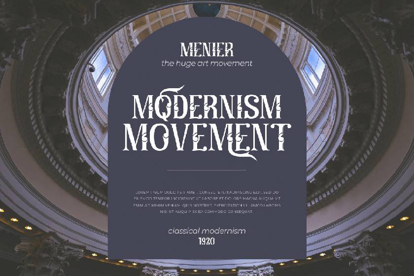Menier Font sample