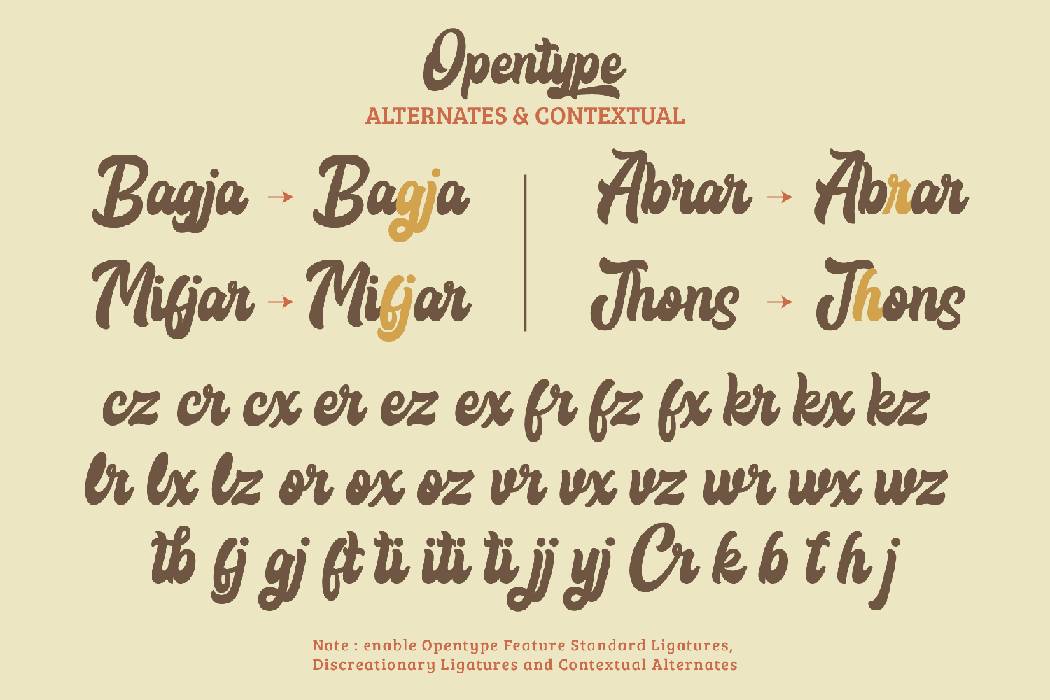 Menlawai Font sample