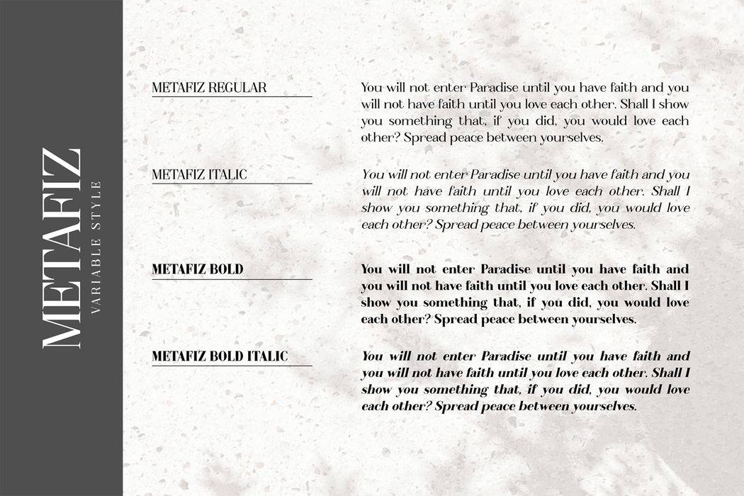 Metafiz Elegant Font sample