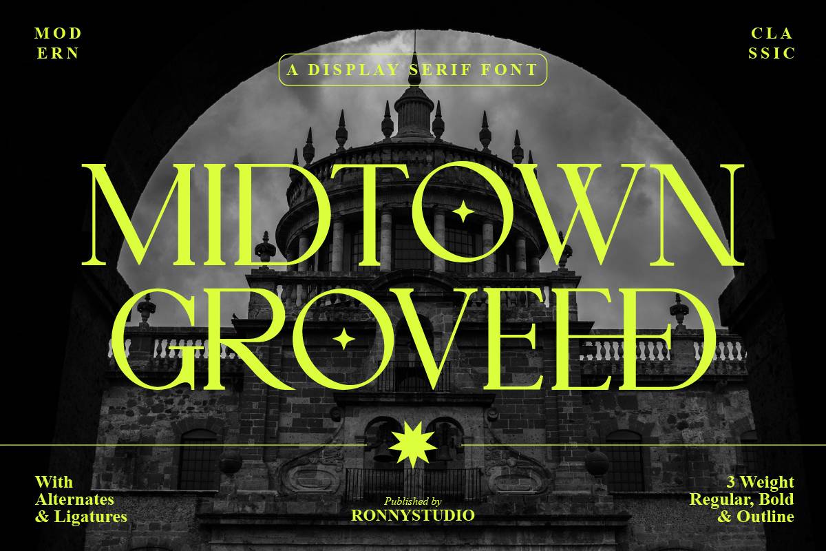 Midtown Groveed Font sample