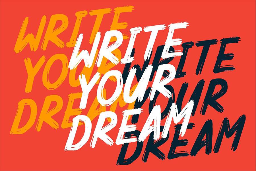 Mighty Brush Font Demo sample