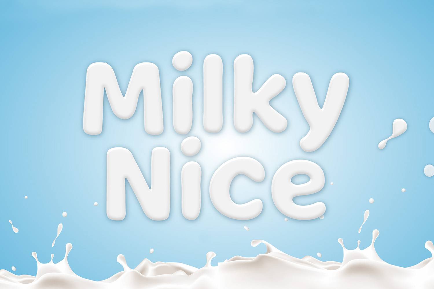 Milky Nice Font sample