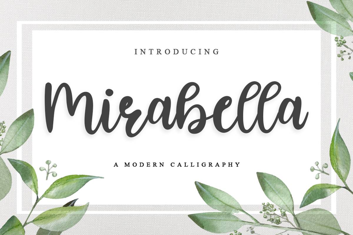 Mirabella Script Font sample
