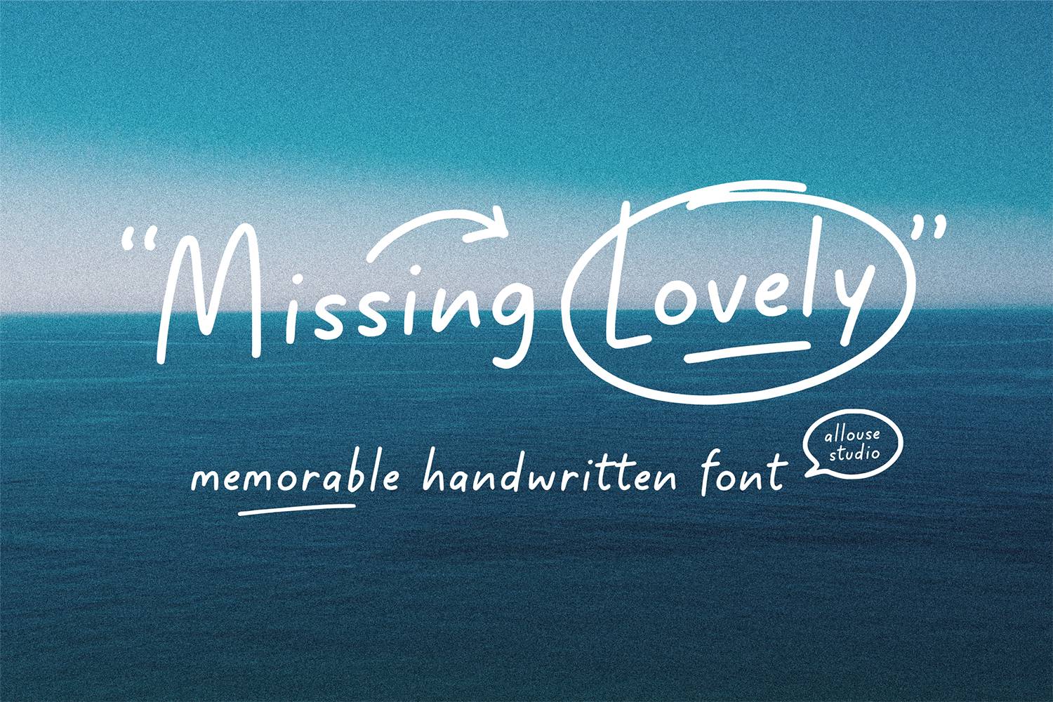Missing Lovely Font sample