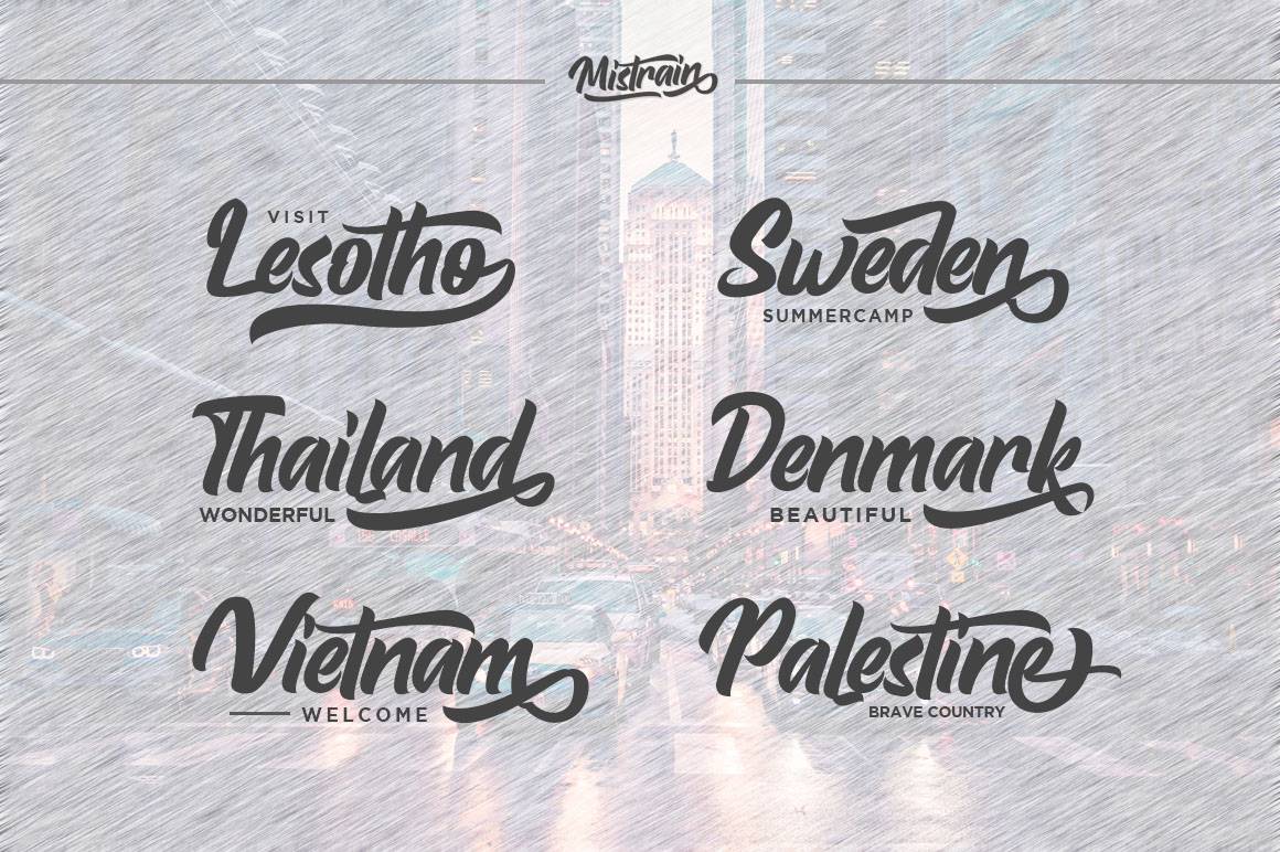 Mistrain Script Modern Hand Lettering sample