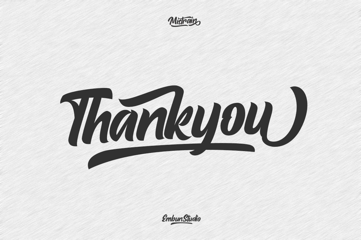 Mistrain Script Modern Hand Lettering sample
