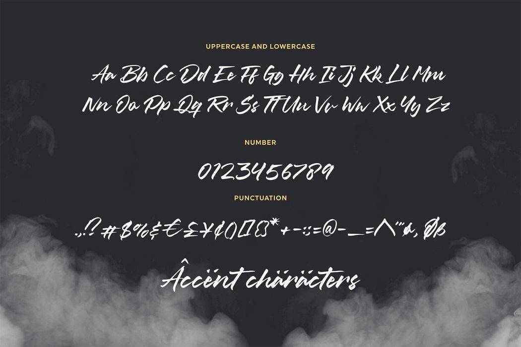 Misty Black Font sample