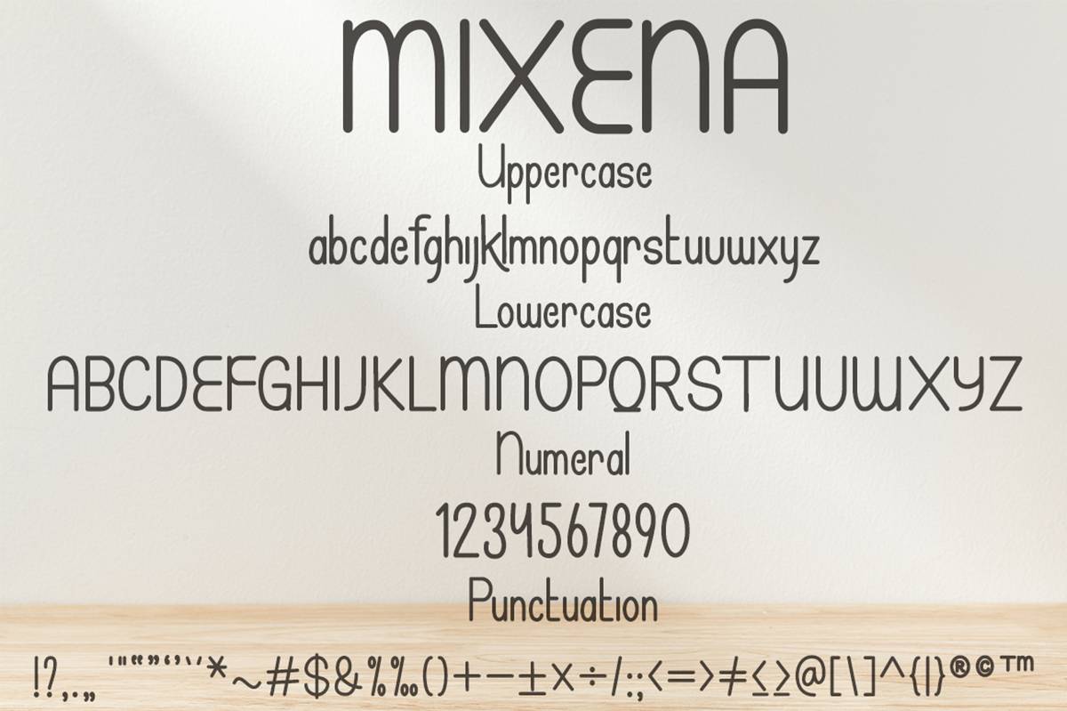 Mixena Font sample