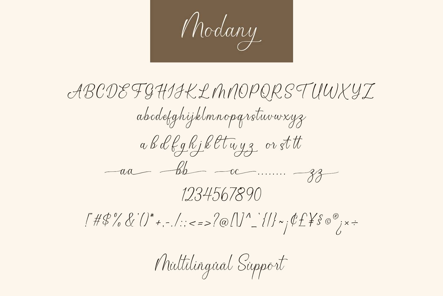 Modany Font sample