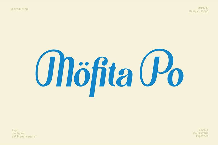 Mofita Display Font Demo sample