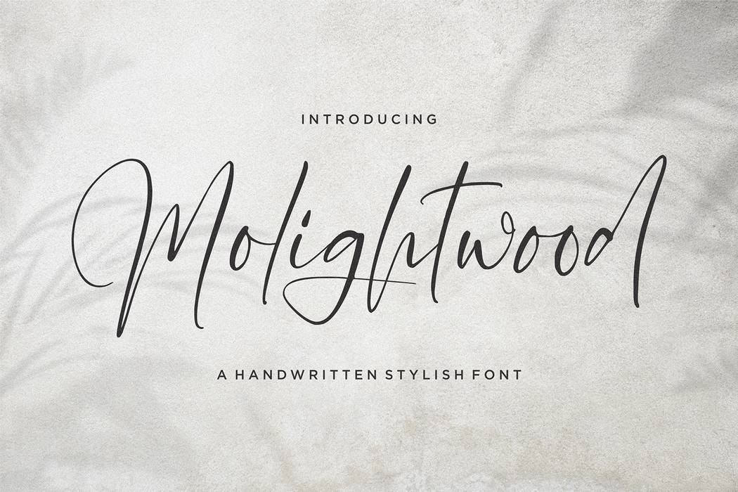 Molighwood Font sample