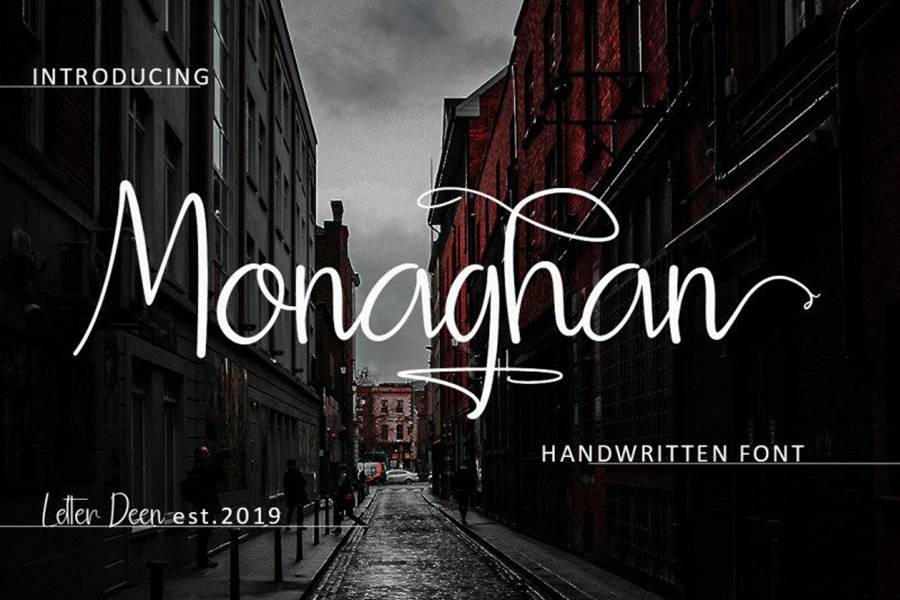 Monaghan Handlettering Font sample
