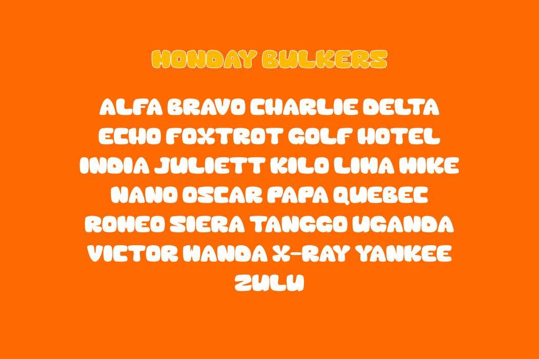 Monday Bulker Font sample