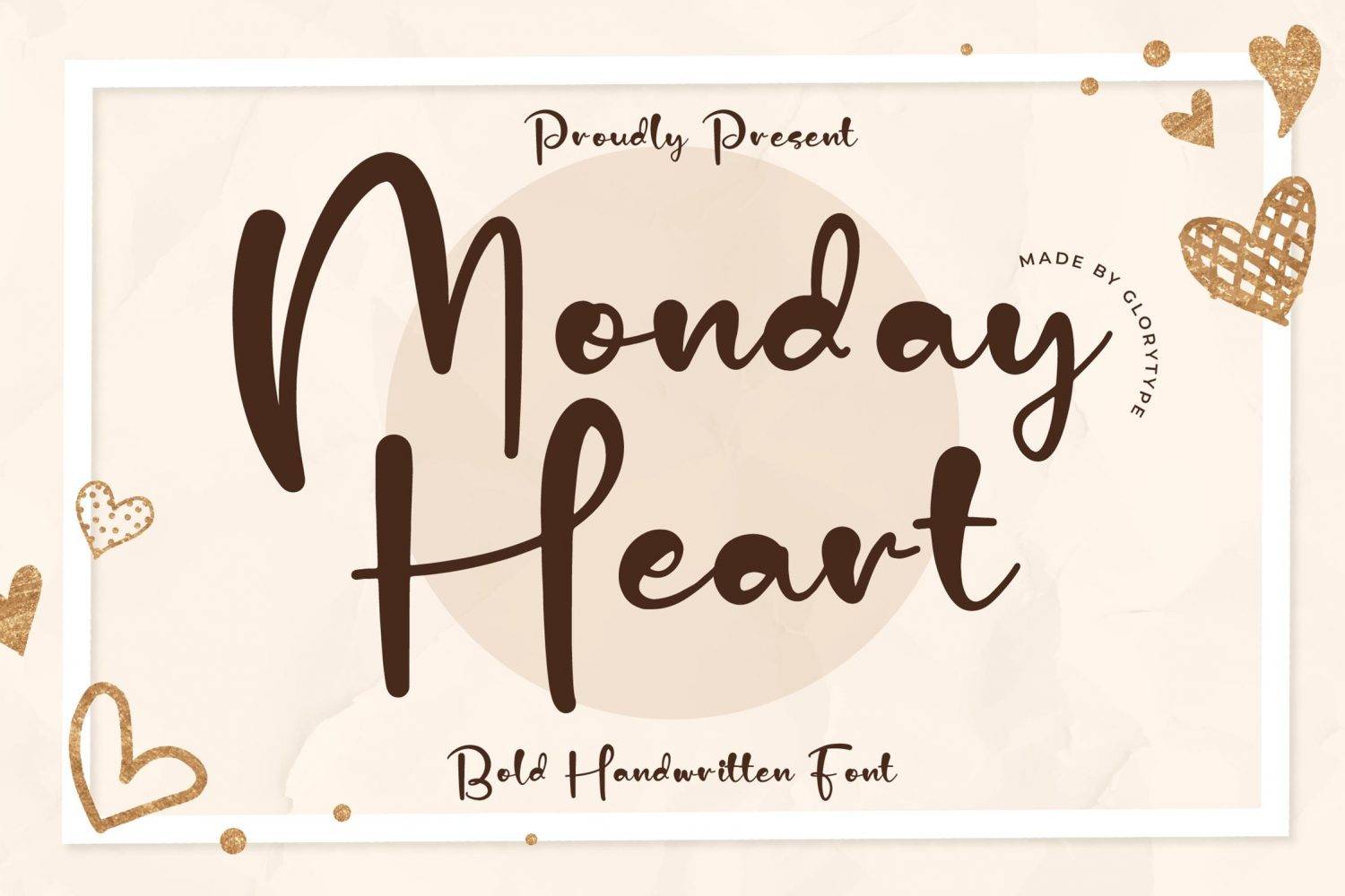 Monday Heart Font sample