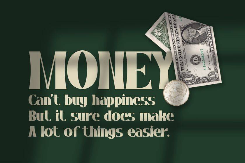 Moneywise Font sample