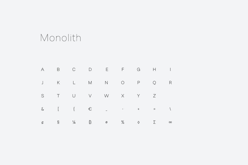 Monolith Sans Font sample