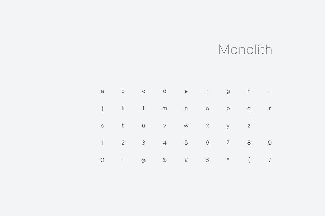 Monolith Sans Font sample