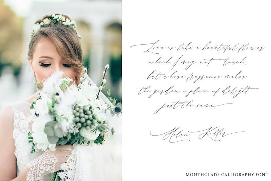 Month Glade Script Font sample