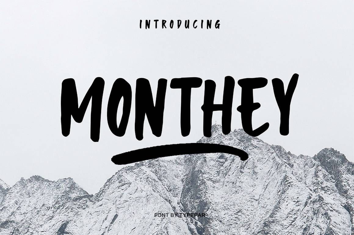 Monthey Brush Font sample
