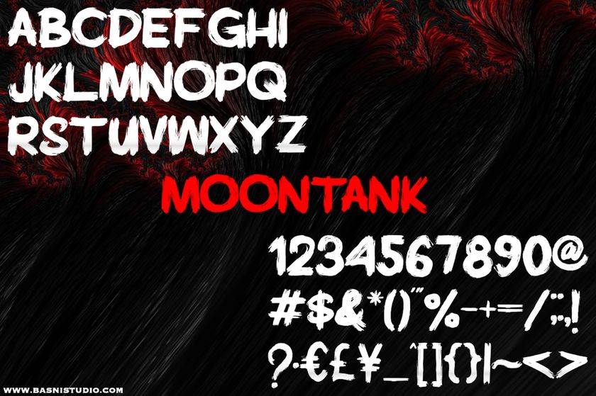 Moontank Font sample