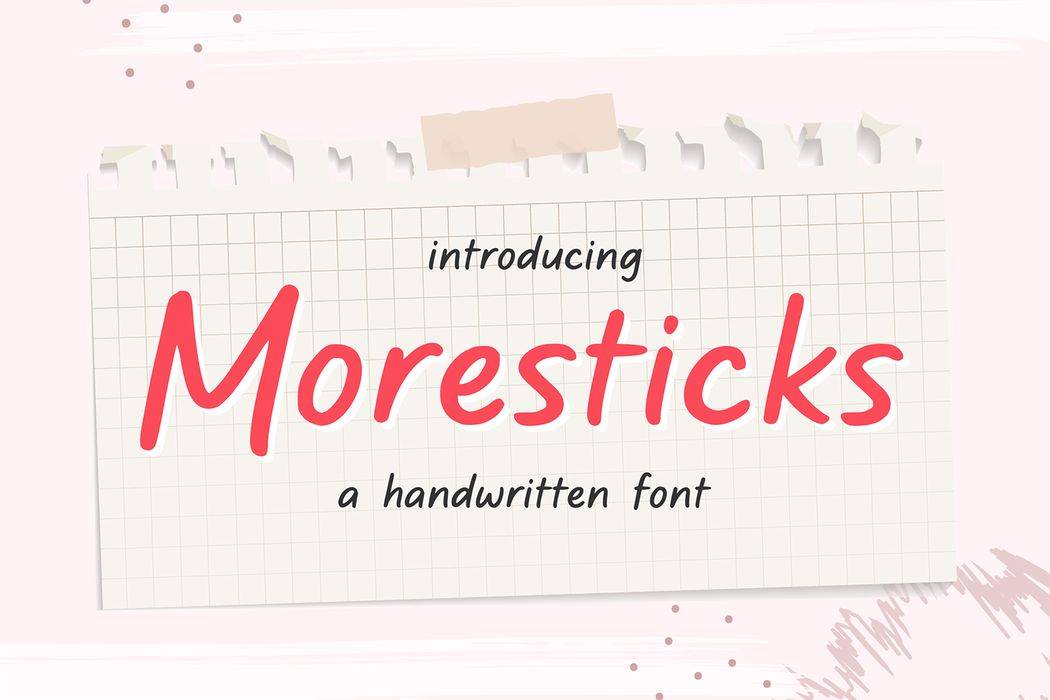 Moresticks Font sample