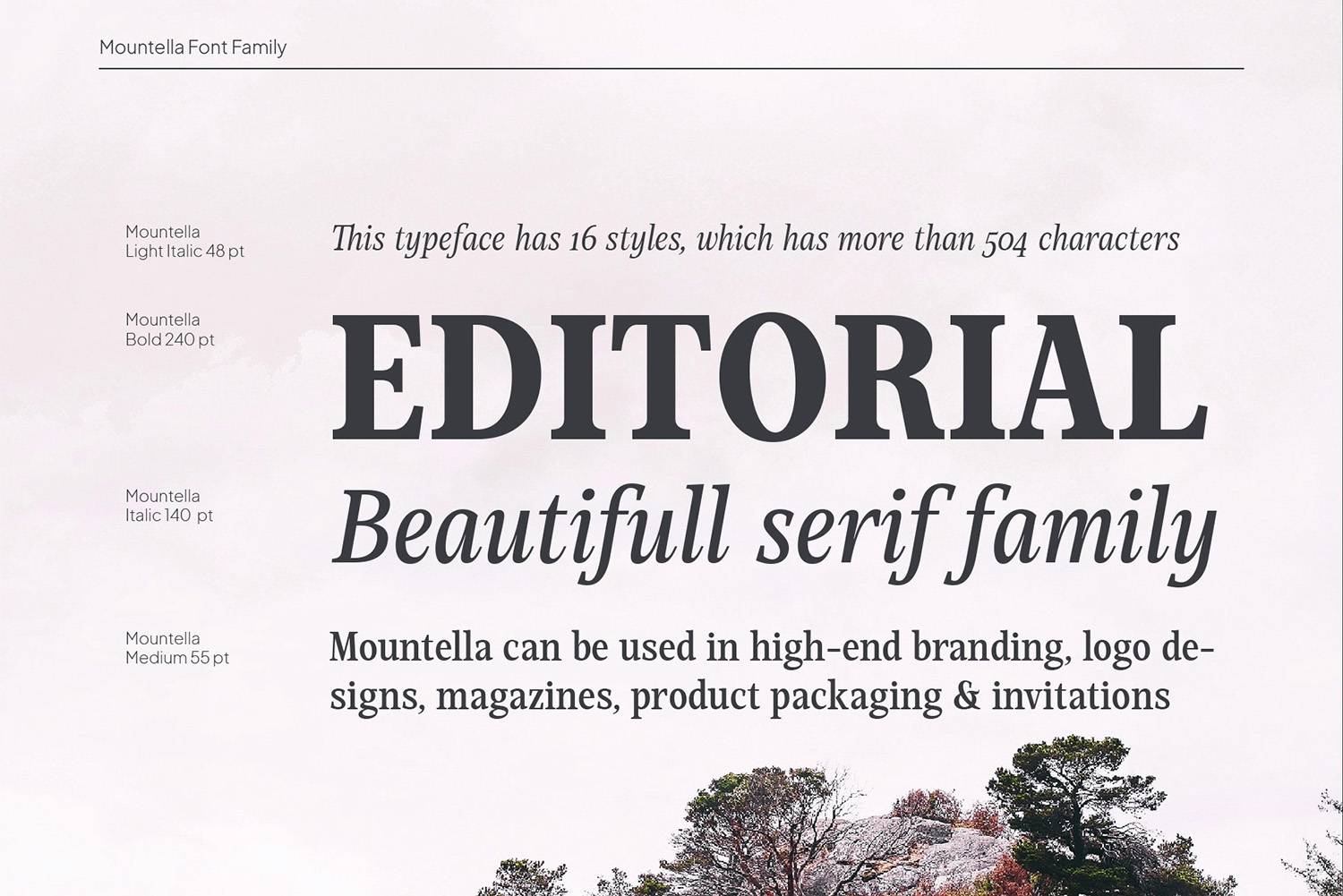Mountella Font sample