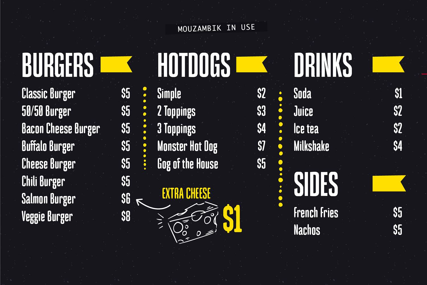 Mouzambik Font sample