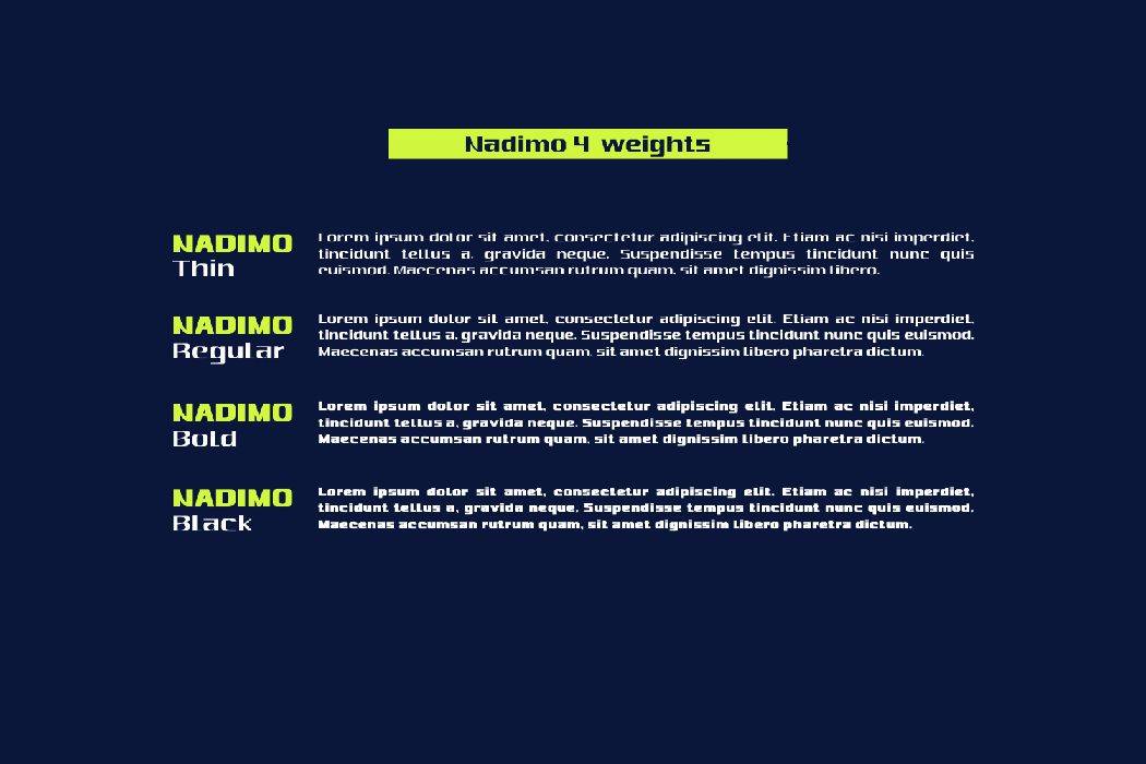 Nadimo Font sample